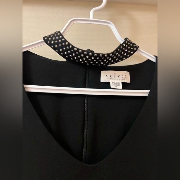 Velvet by Graham and Spencer black rhinestone choker dress size xs - Picture 2 of 10